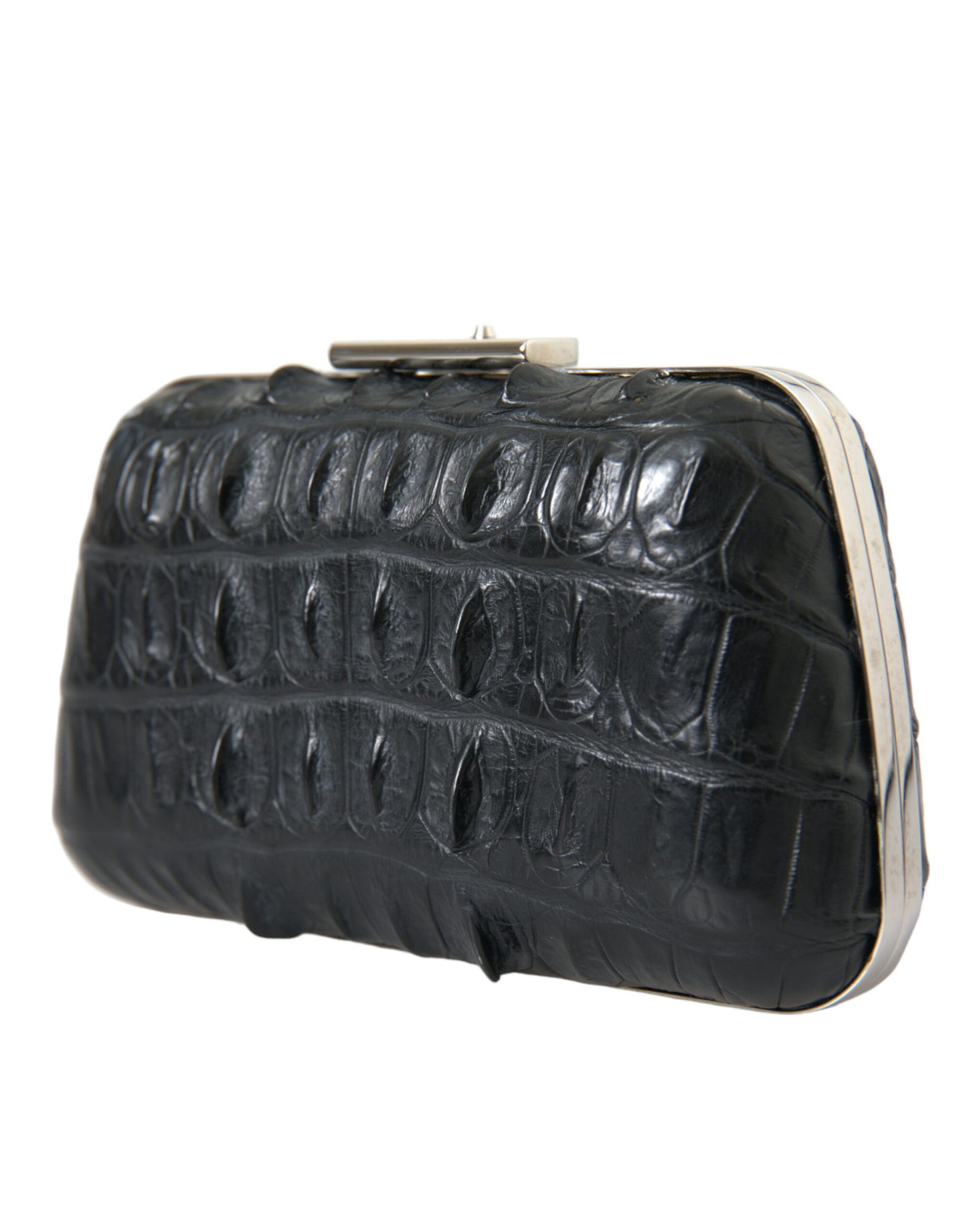 Balenciaga - Crossbody Läder Clutch I Svart krokodilskinn