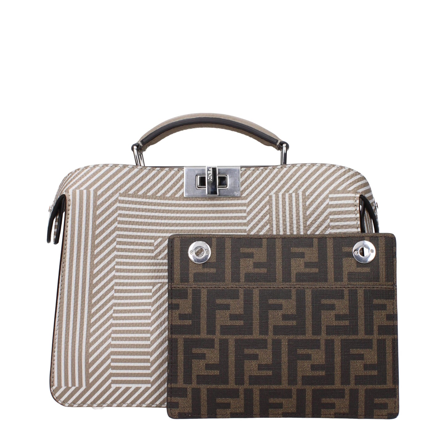 Fendi - Mini Sunshine Shopper I Beige Skinn med Avtagbar Clutch