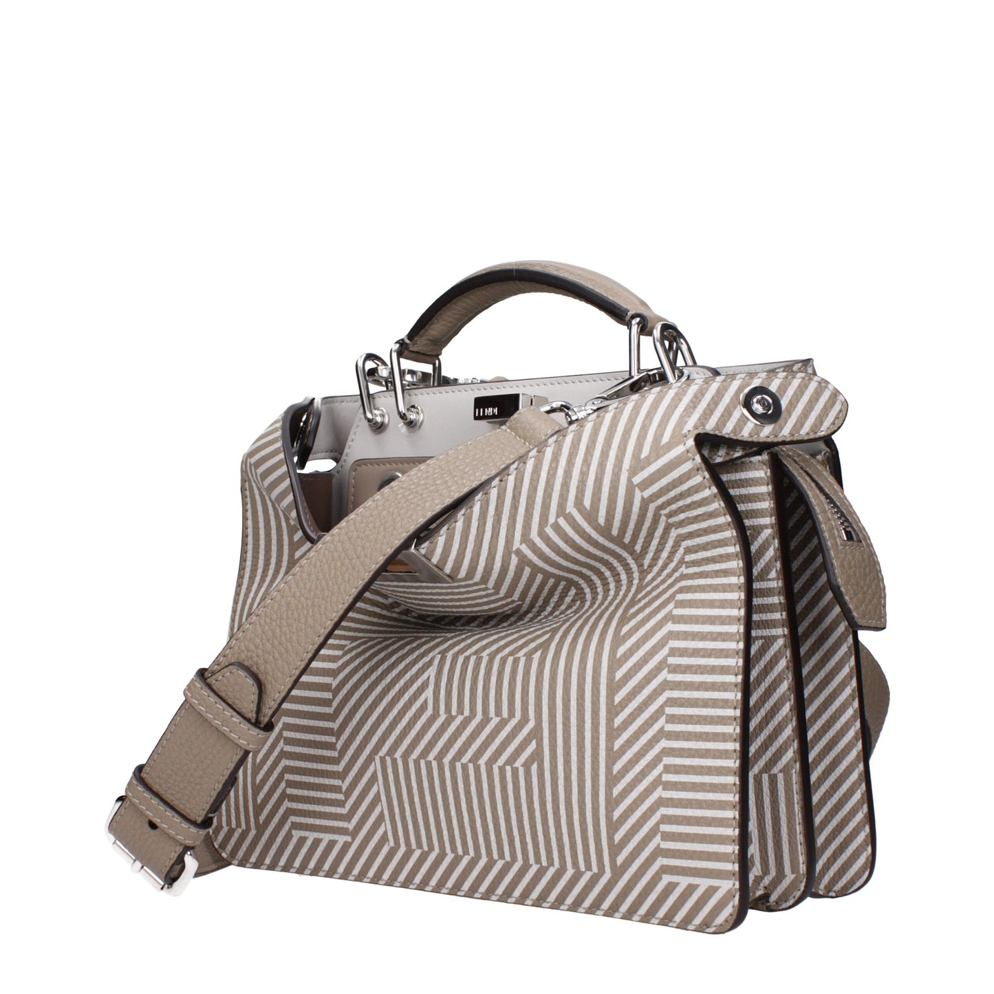 Fendi - Mini Sunshine Shopper I Beige Skinn med Avtagbar Clutch