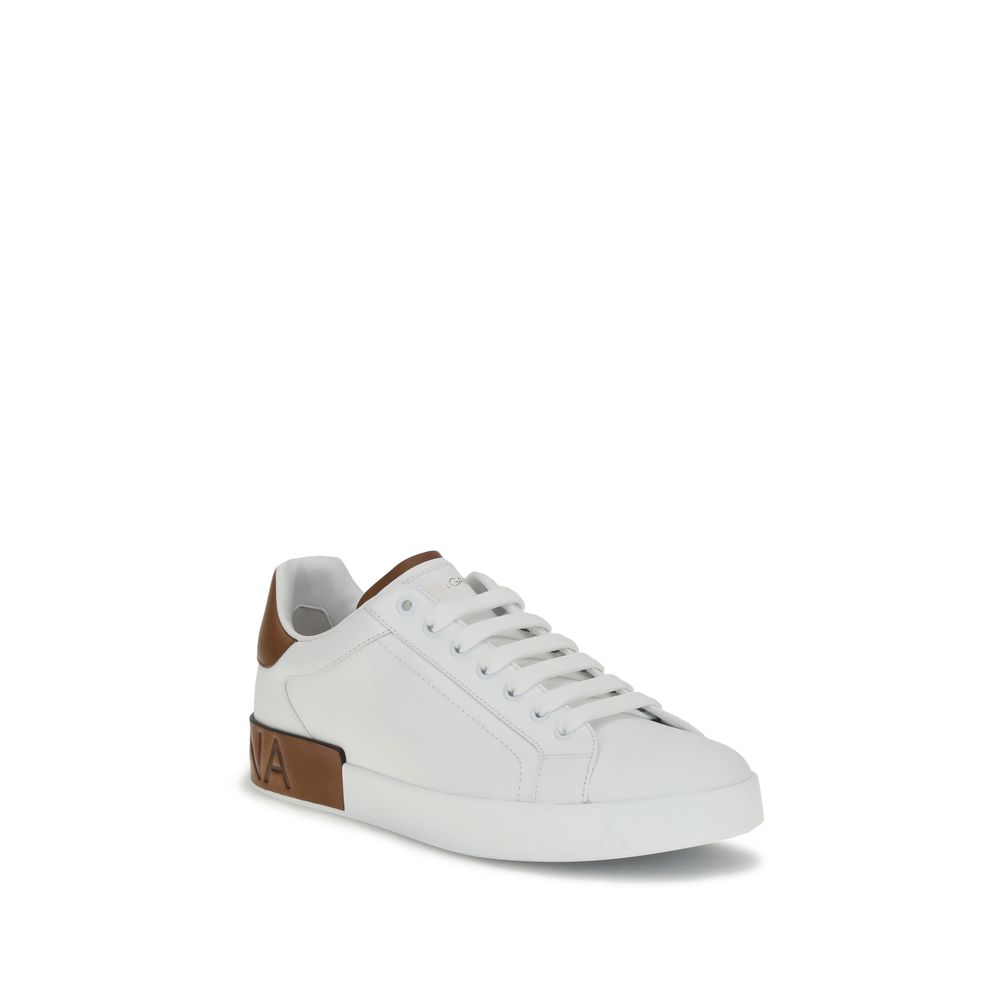 Dolce & Gabbana - Portofino Sneakers I Vit & Brun