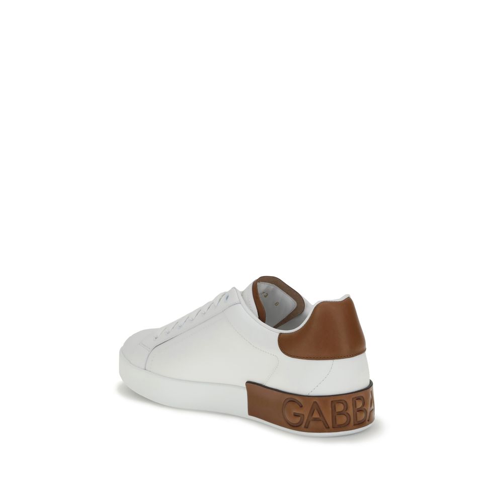 Dolce & Gabbana - Portofino Sneakers I Vit & Brun
