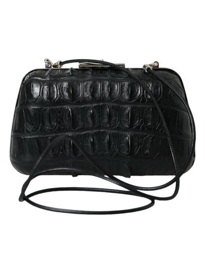 Balenciaga - Crossbody Läder Clutch I Svart krokodilskinn