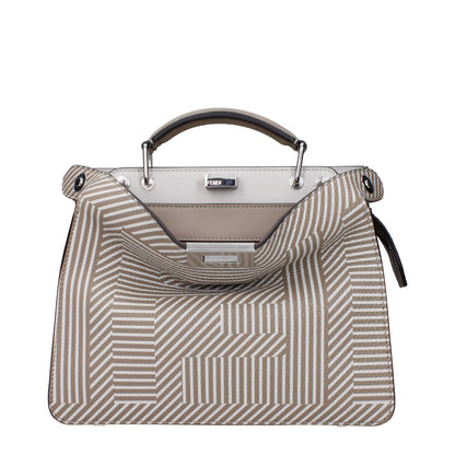 Fendi - Mini Sunshine Shopper I Beige Skinn med Avtagbar Clutch