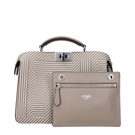 Fendi - Mini Sunshine Shopper I Beige Skinn med Avtagbar Clutch